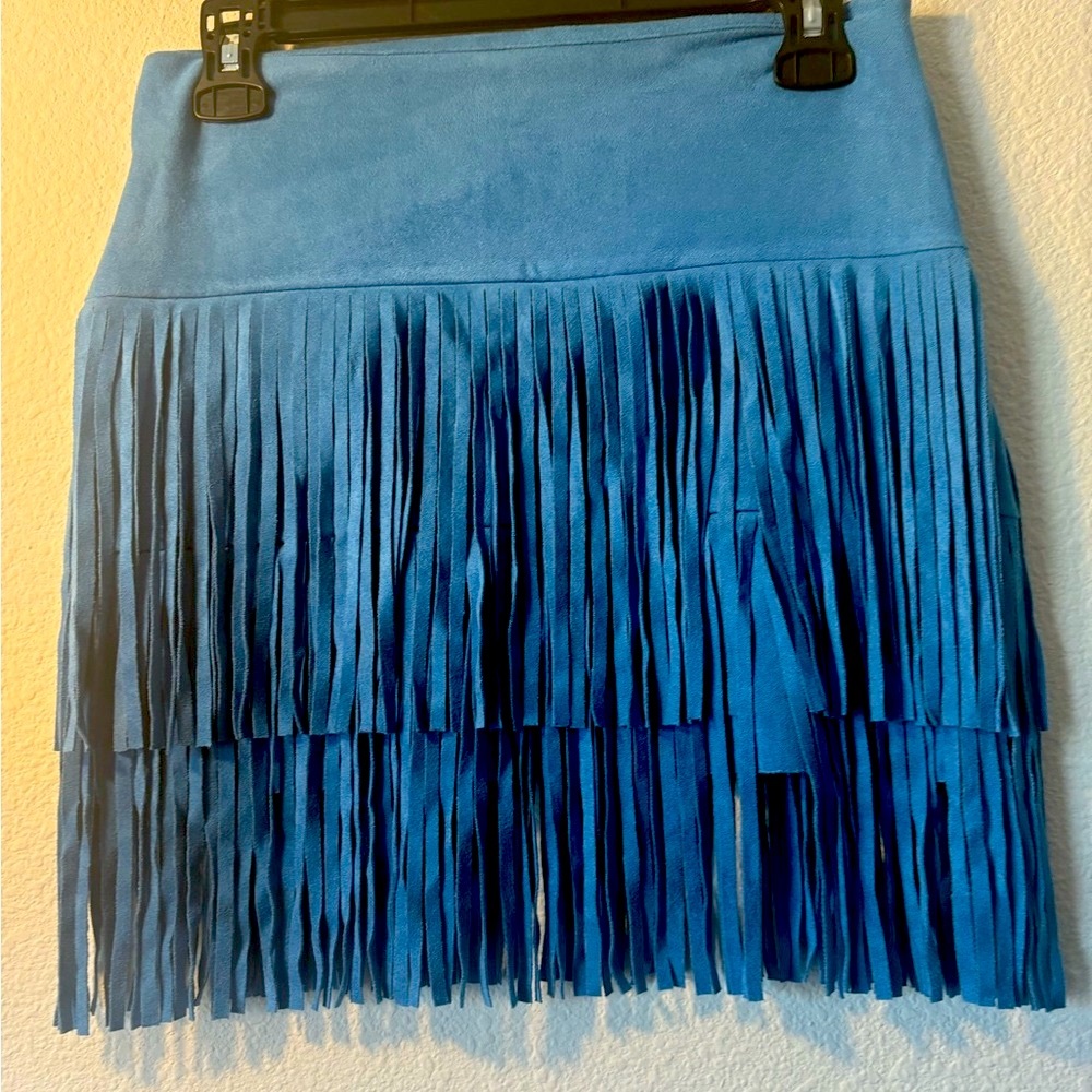 Soprano Blue Ruffled Mini Skirt Resort Wear